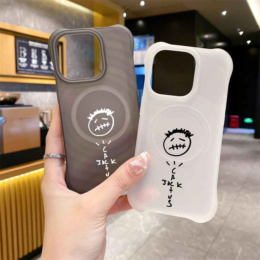 Luxury Travis Cactusjack Liquid silicone Magnetic for Magsafe wireless charge case for iPhone 15 14 13 12 11 14 Pro Max Cover