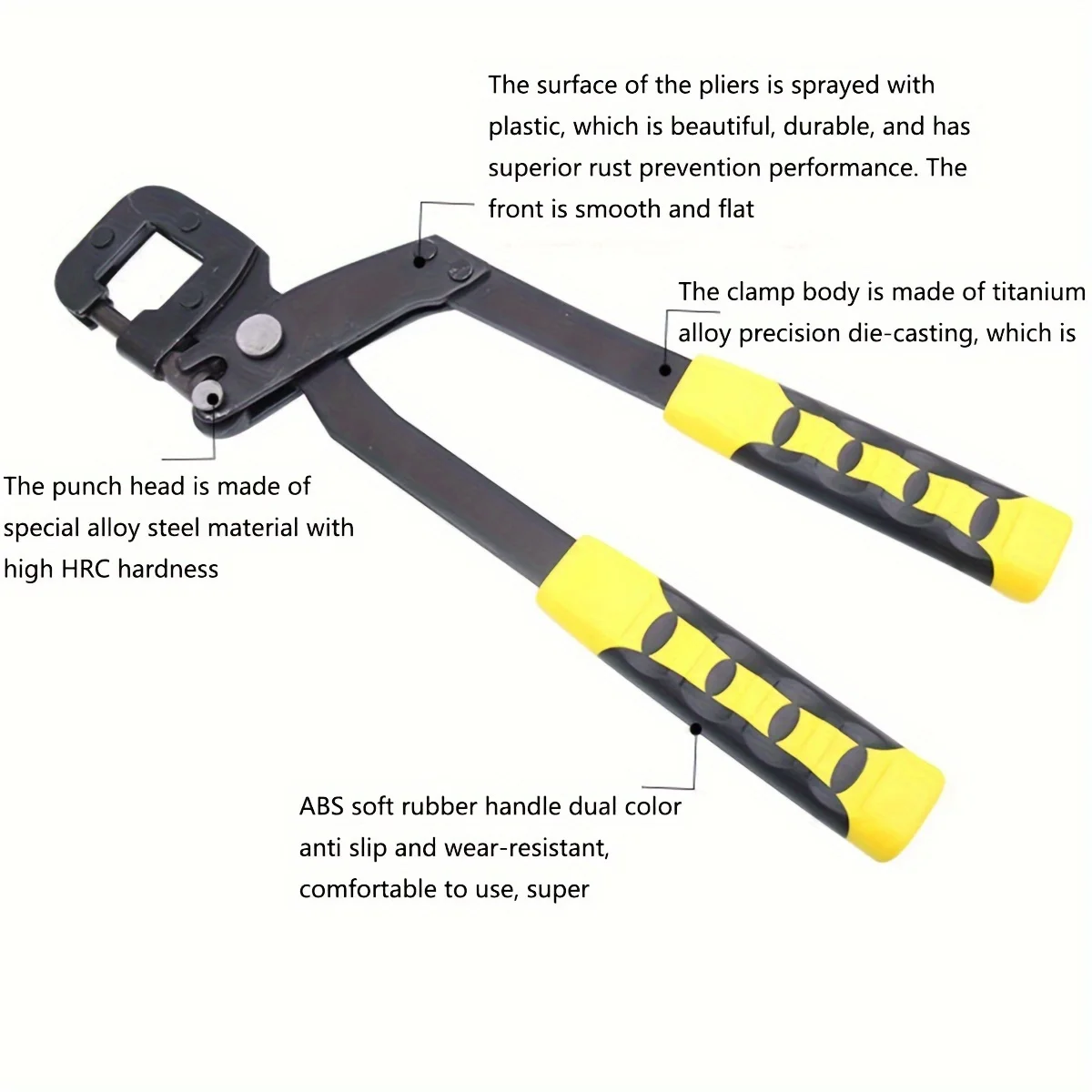 1pc Kiel Zangen Punch Lock Stud Crimper Hand Werkzeuge Flache Mund Zangen Decke Loch Decke Stanzen Werkzeug Hand Ratsche werkzeug – Detail 8