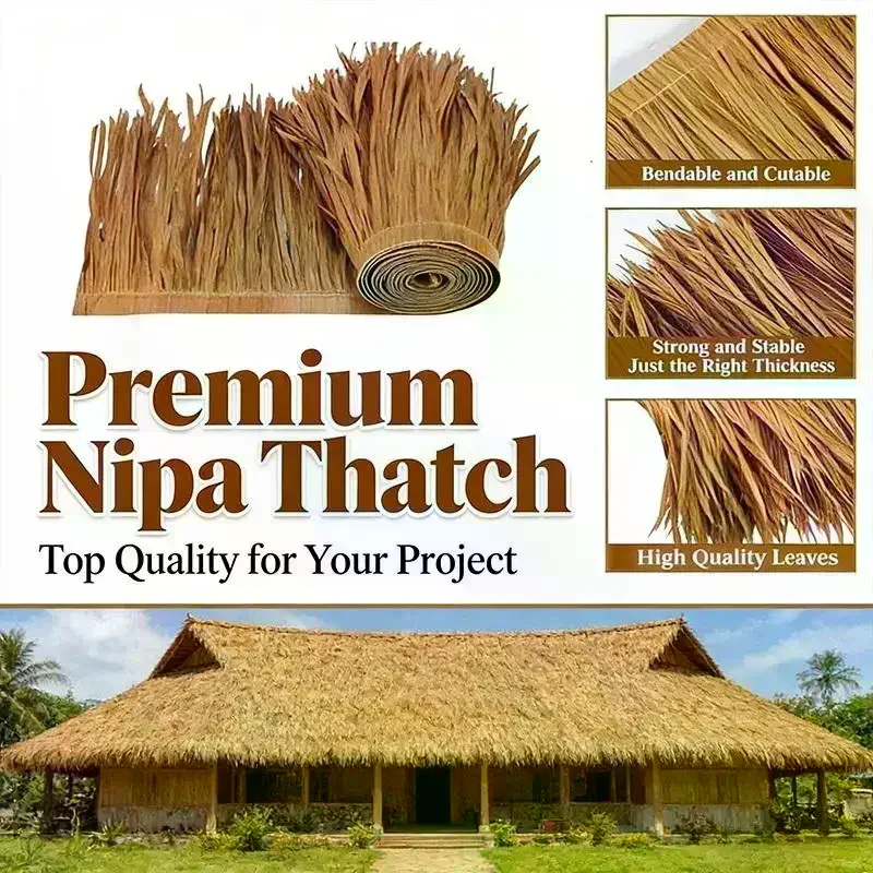 Simulated Thatch Roof Roll Artificial Straw Roof Decoration For Patio Balcony Restaurant Landscaping Decor Garden