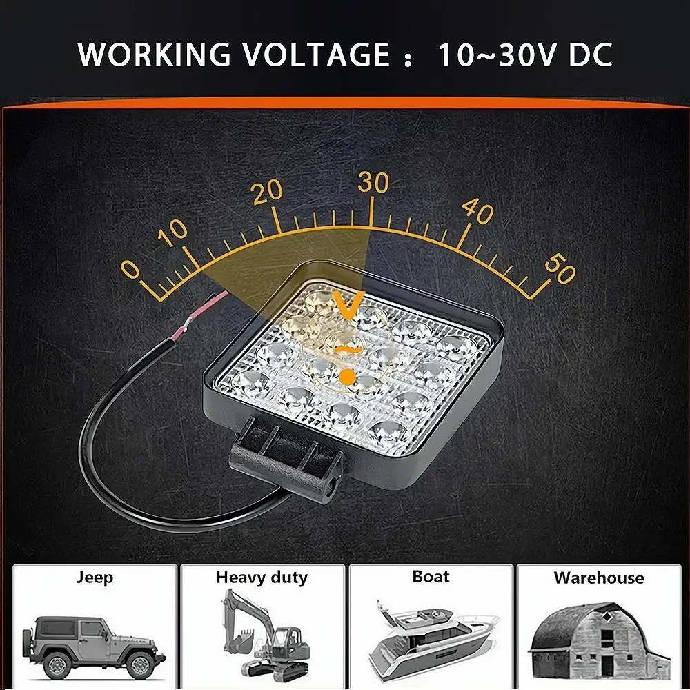 1 Uds luces antiniebla de trabajo bombilla de punto 4 pulgadas 42W 48W lámpara auxiliar LED para todoterreno ATV UTV camión Tractor motocicleta faro 12-24V
