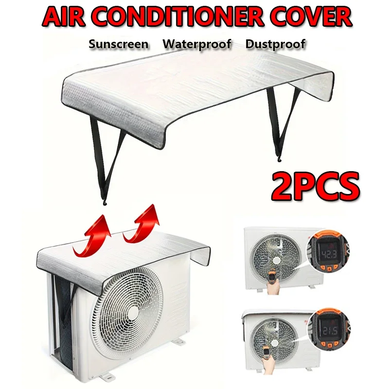 

47x95CM Air Conditioning Cover Outdoor Sun Rainproof Temperature Reduce Anti-Dust Anti-Snow Cleaning Cover Top Protective Cover