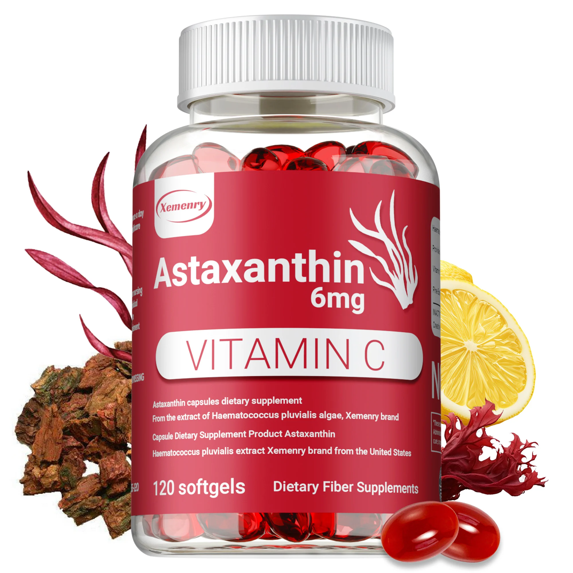 

Astaxanthin and Vitamin C - Antioxidant, Promotes Heart And Cardiovascular Health, Repair Cell Function, Boosts Energy