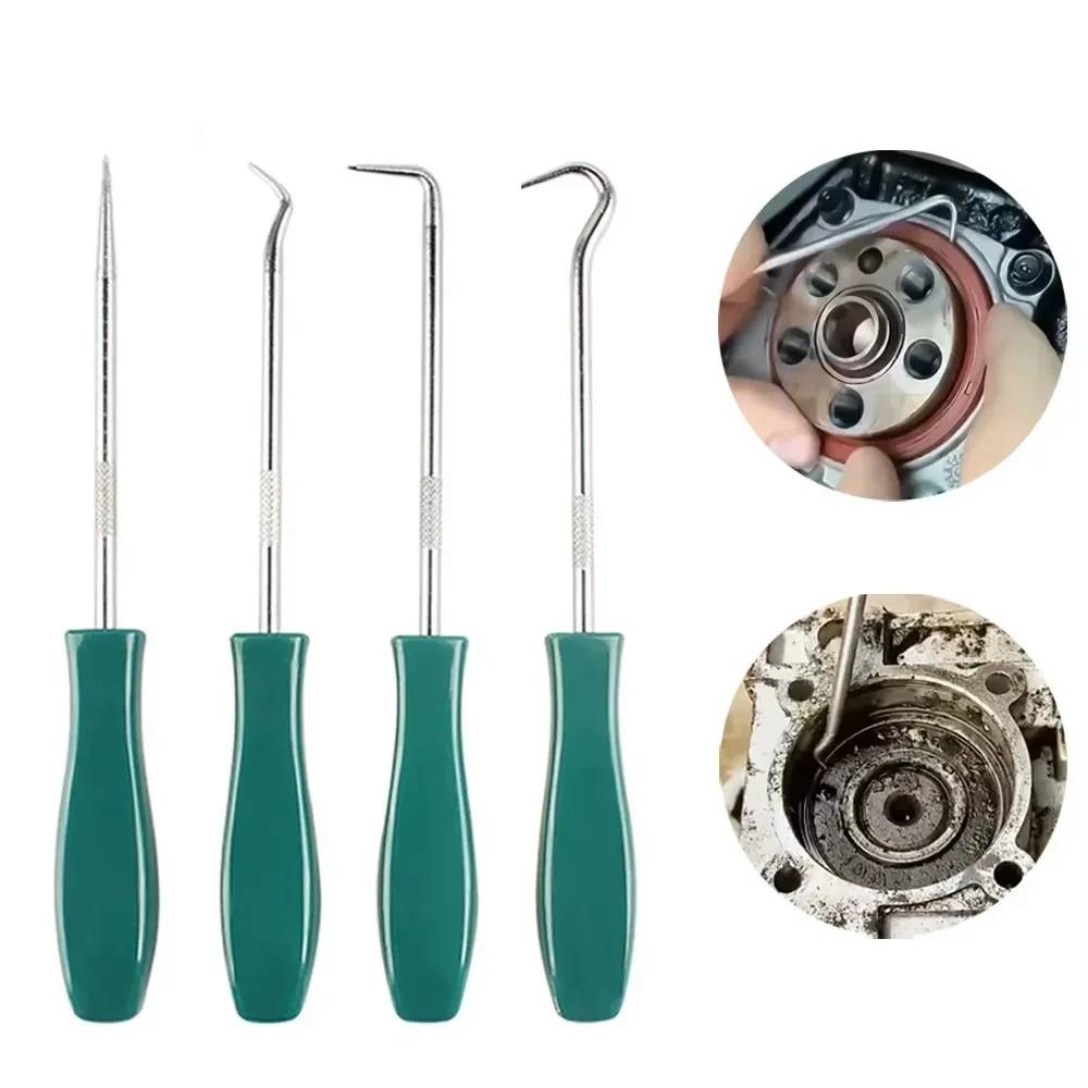 

4Pcs Set Professional Oil Seal Screwdrivers Gasket Puller Seal Removal Tools O-Ring Seal Puller Non-Slip Multi-Purpose Hooks
