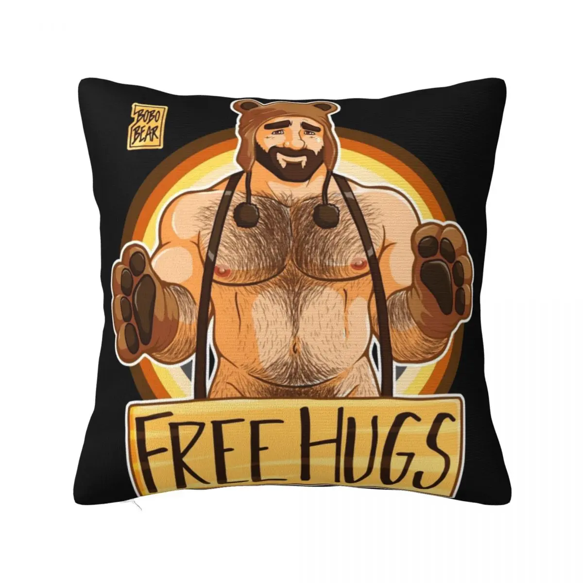 

ADAM LIKES HUGS - BEAR PRIDE Throw Pillow Decorative pillowcase bed pillows