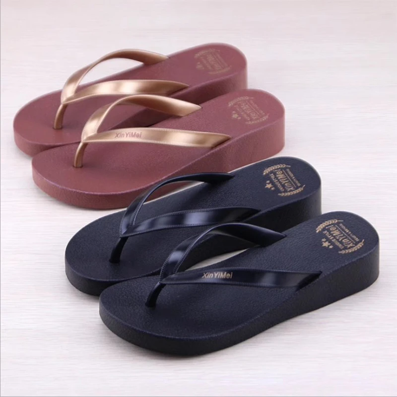 New Style Beach Flip-flops For Summer Outer Wear, Fashionable Seaside Non-slip Korean Style Flip-flops For Women