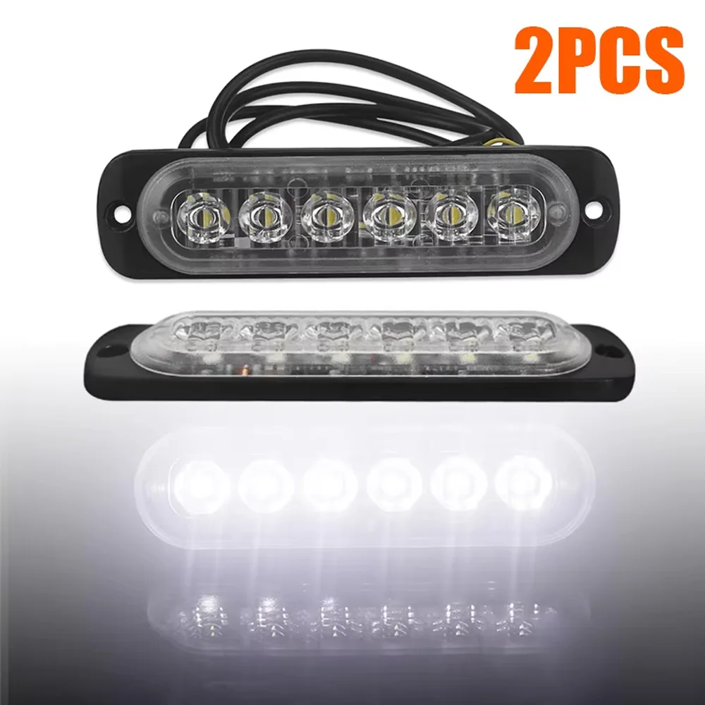 12V-24V Fog Lights LED Work Light Flood Light Off-Road Car External Lights White 6 SMD LED Indicator Light Tail Rear Lamps