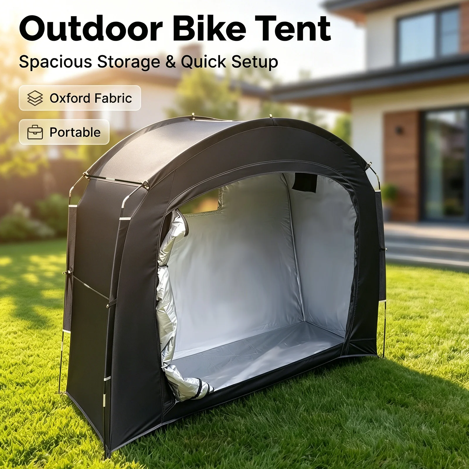 2-3 Fahrrad-Unterstand für Campingausflüge, tragbarer Fahrradlagerschuppen, faltbares Zelt für Outdoor-Aktivitäten