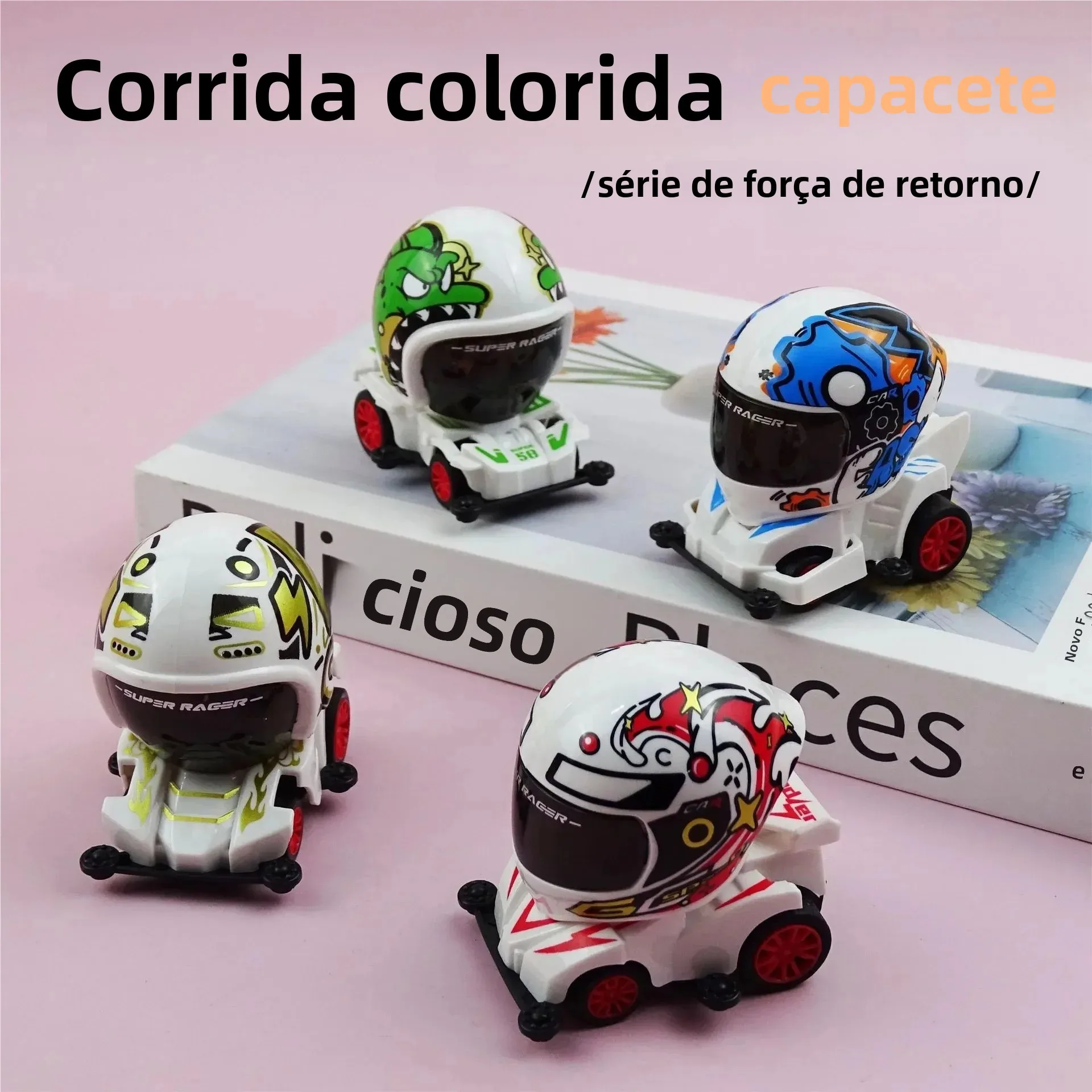 brinquedo-de-carro-de-desenho-animado-com-capacete-e-friccao-mini-veiculo-de-corrida-para-criancas-3-lembrancinha-e-presente-para-festas-oferta-imperdivel