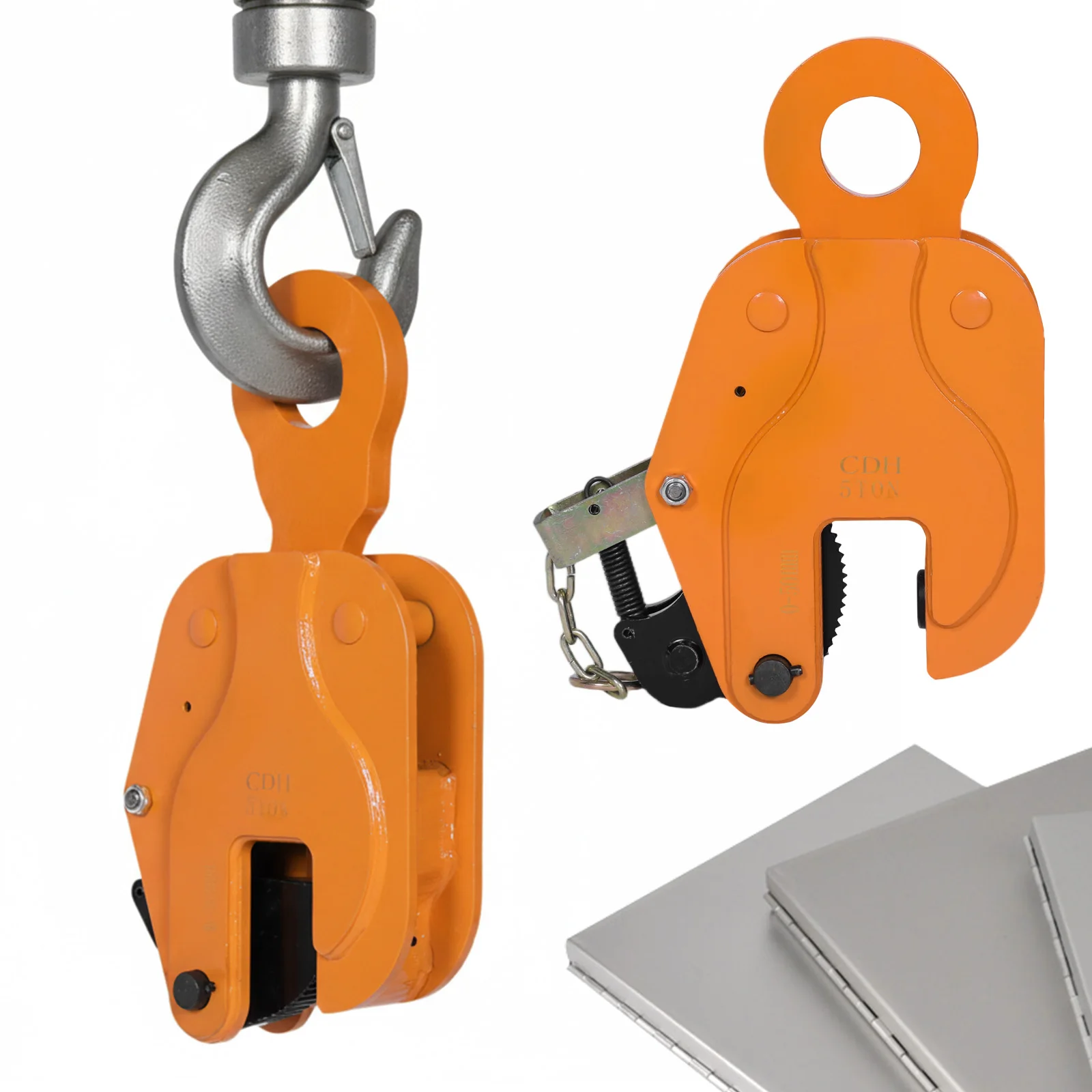 

Heavy Duty Steel Hoisting Hook Wear Resist Metal Steel Clamps Lifters Anti-Slip for Industry Crane Home Business