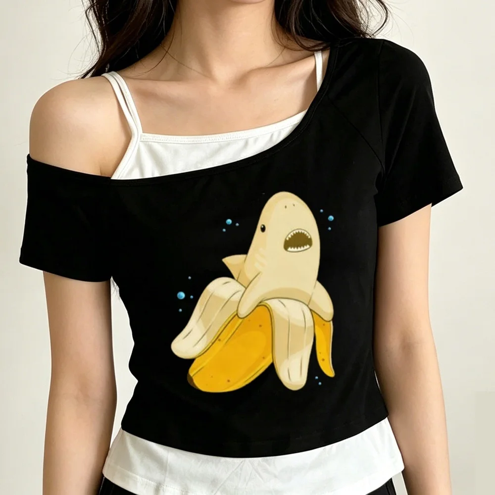 Banana Fish cropped top women alternative  scene  2000s grunge meme shirt emo japanese gothic streetwear dollette