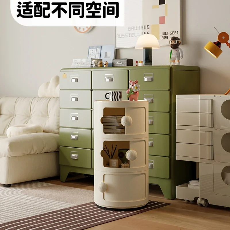 

Cream Wind Bedroom Round Storage Cabinet