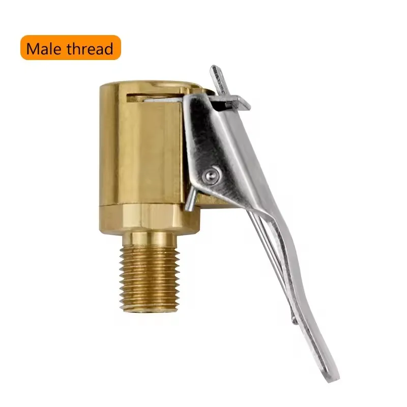 1 stuk Autoband Air Chuck Inflator Pomp Ventiel Connector Clip-on Adapter Auto Messing 8mm Band wiel Ventiel Voor Opblaasbare Pomp