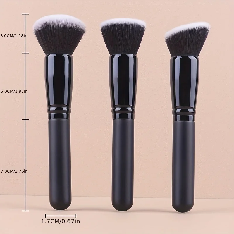 3pcs Loose Powder Brush Foundation Brush Blush Brush Super Fine Portable