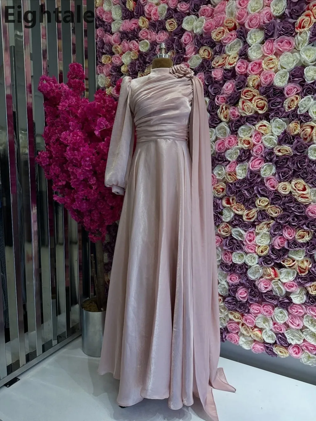 Robe de soirée musulmane à manches longues, bleu Royal, pour fête de mariage, robe de bal arabe saoudienne, dubaï, personnalisée, 2025