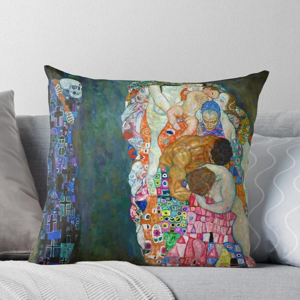 Gustav Klimt - Death and Life Throw Pillow Christmas Pillow pillow cover christmas Cases Decorative