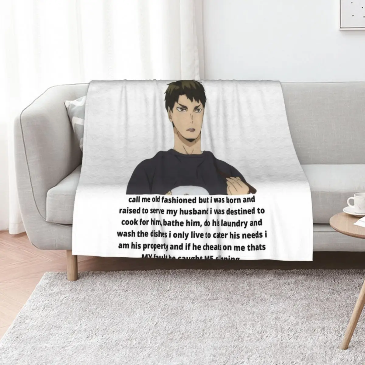 

ushijima (request) Throw Blanket Luxury Thicken Heavy Soft Plaid cosplay anime Blankets