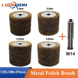 Stainless Steel Wire Brush Wheel Wood Open Paint Polishing Deburring Wheel for Electric Striping Machine 1Pc