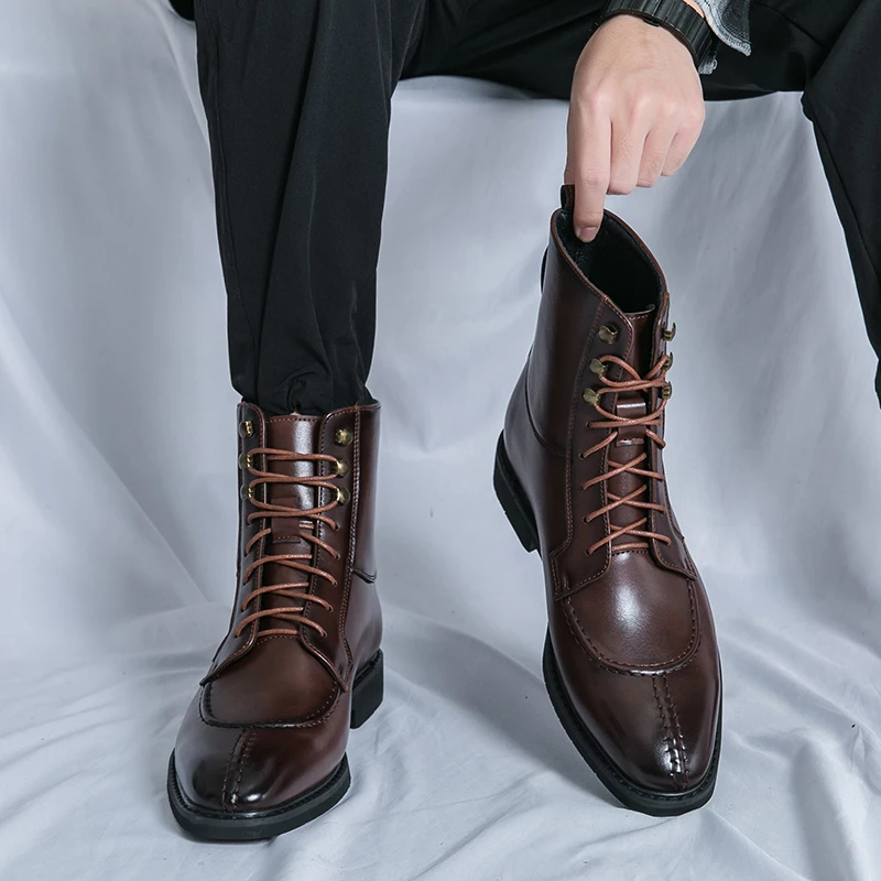 Туфли, кожаные, мужские туфли на липучке, с круглой головкой, дышащие, деловые, повседневные, формальные, из воловьей кожи, для среднего и пожилого возраста, папина ш