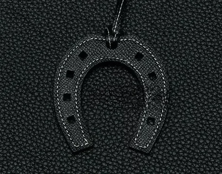 Handmade U-Shape Litchi Texture Leather Horseshoe Charm Luxury Keychain Hanging Decor For Women Handbag Car Interior Ornament