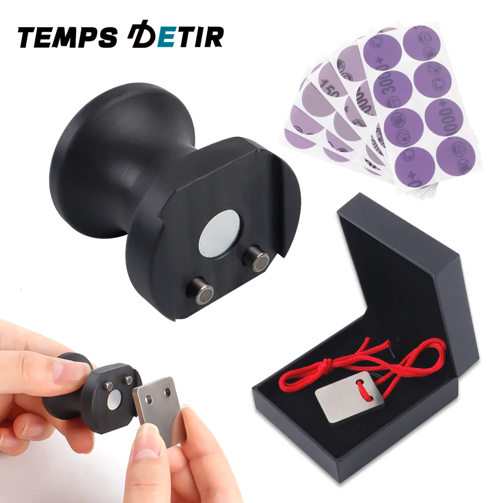 1 Conjunto de Lâmina removedora de imperfeições para Pintura Automotiva, Ferramentas Manuais de Lixamento, Lixa de Polimento para Reparo + Cabo, Raspador de Polimento Automotivo para Reparo Localizado