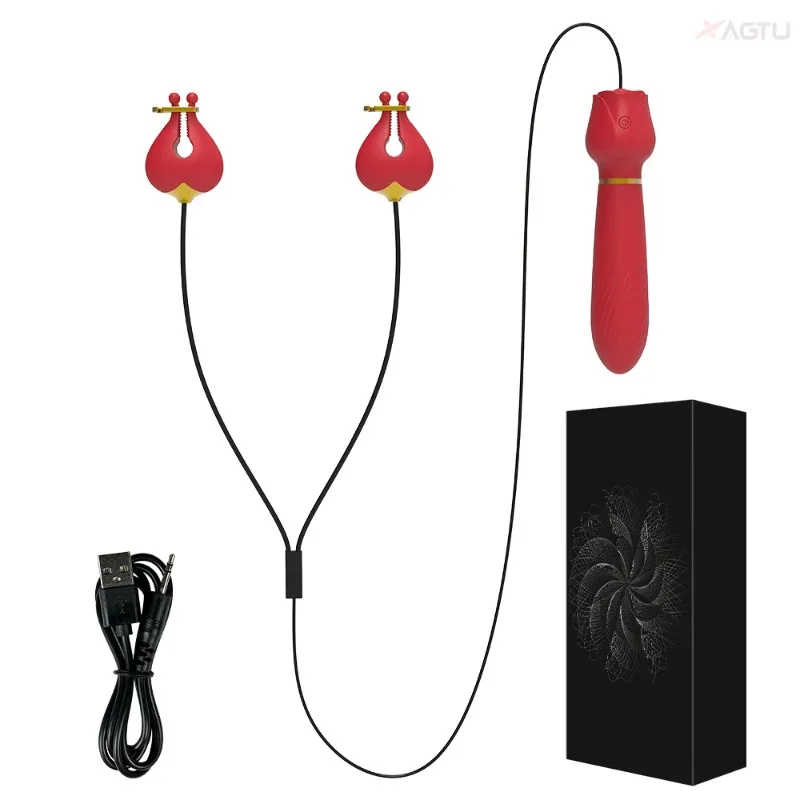 2026 New Upgrade Nipple Vibrator For Women With Nipple Clamps Breast Clips Clitoral Stimulation G Spot Wand Vibrators Adult Good