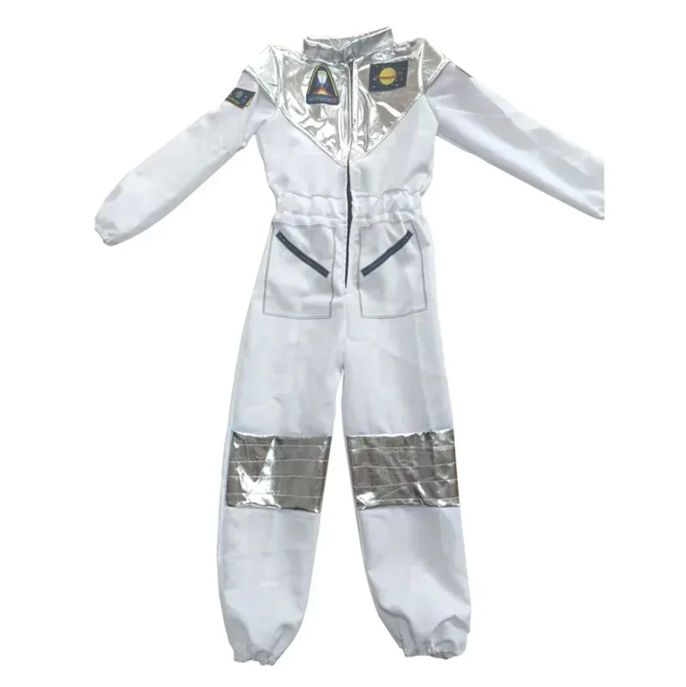 White Astronaut Cosplay Costumes Children Jumpsuits Hooded Suit Space Suit Boy Girl Birthday Party Dress