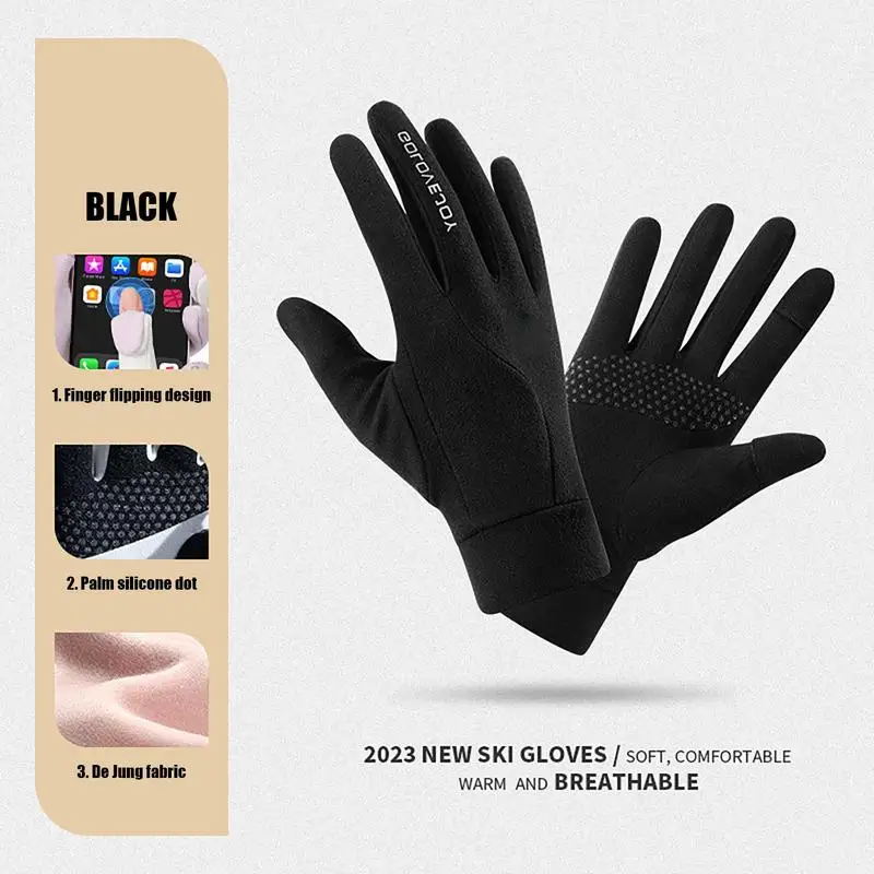 Windproof Gloves Snow Gloves For Men Snowmobile Mittens Warm Winter Gloves Waterproof Windproof Anti Slip Finger Open Gloves