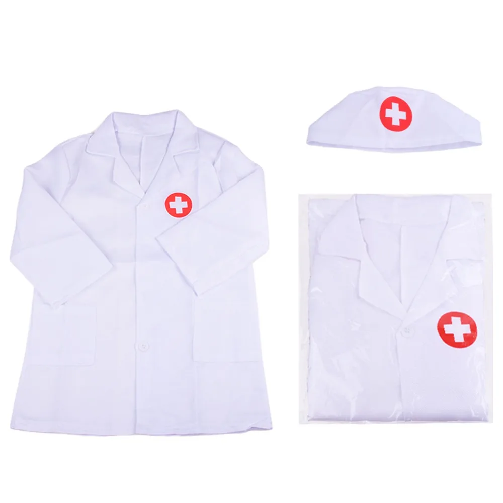 1 Juego de ropa de juguete para niños, color blanco y rosa, casa de juego, juego profesional, ropa de médico, disfraz de actuación, juego de rol, ropa de enfermera