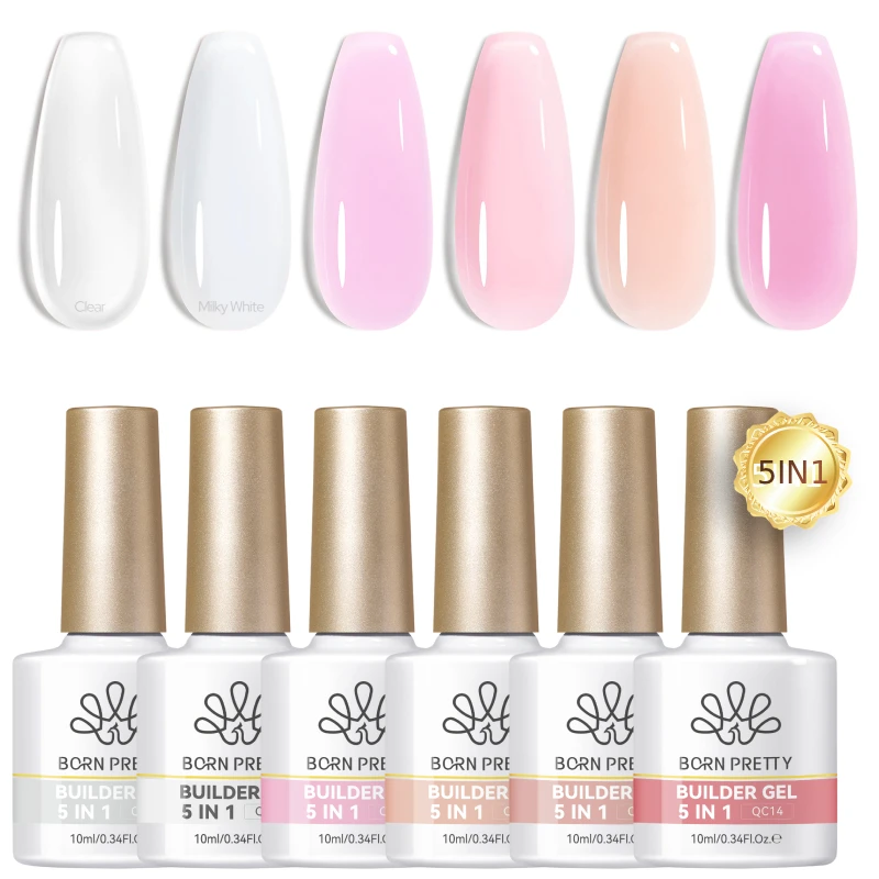 BORN PRETTY 5 IN 1 Gel Nail Polish Quick Building Extension Acrylic Crystal Construction Soak Off Semi Permanent Self-leveling F