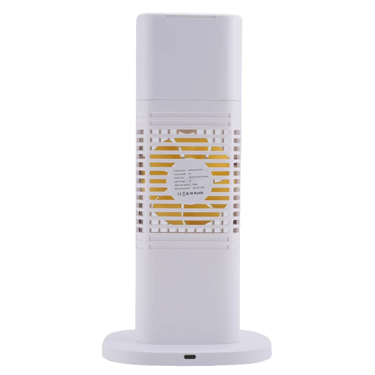 Ar condicionado portátil e umidificador, ventilador de mesa branco, refrigerador de ar, 300ml capacidade, design, casa, escritório