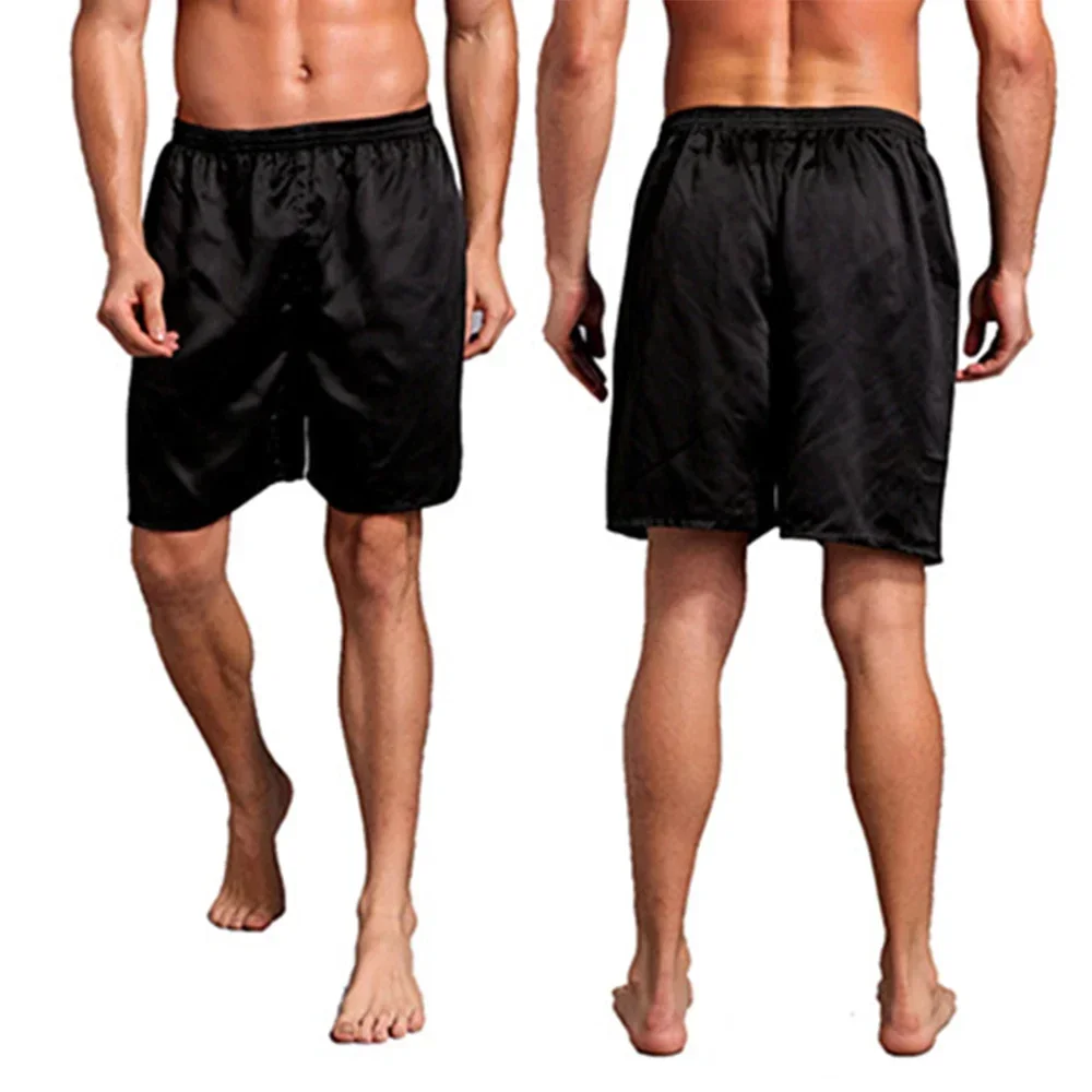 Indumenti da notte casual da uomo per la casa Indumenti da notte Pantaloncini in raso di seta Pantaloncini larghi Pigiama classico Boxer solidi