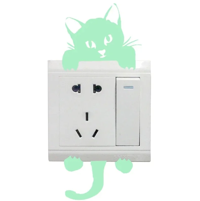 ملصقات بمفتاح مضيئة لغرف الأطفال ، متوهجة في الظلام ، ملصق زخرفي ، قطة كرتون ، كلب ، خرافية ، نجمة ، جدار PVC ، ديكور منزلي ، #2