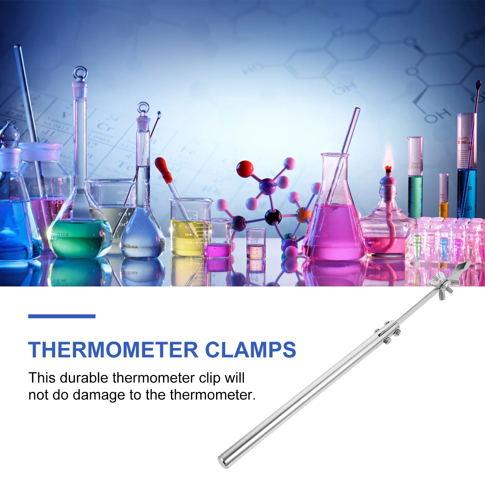 

Thermometer Clip Holder Experiment Accessory Laboratory Equipment Stainless Steel Thermometer Clamps Lab Supplies School