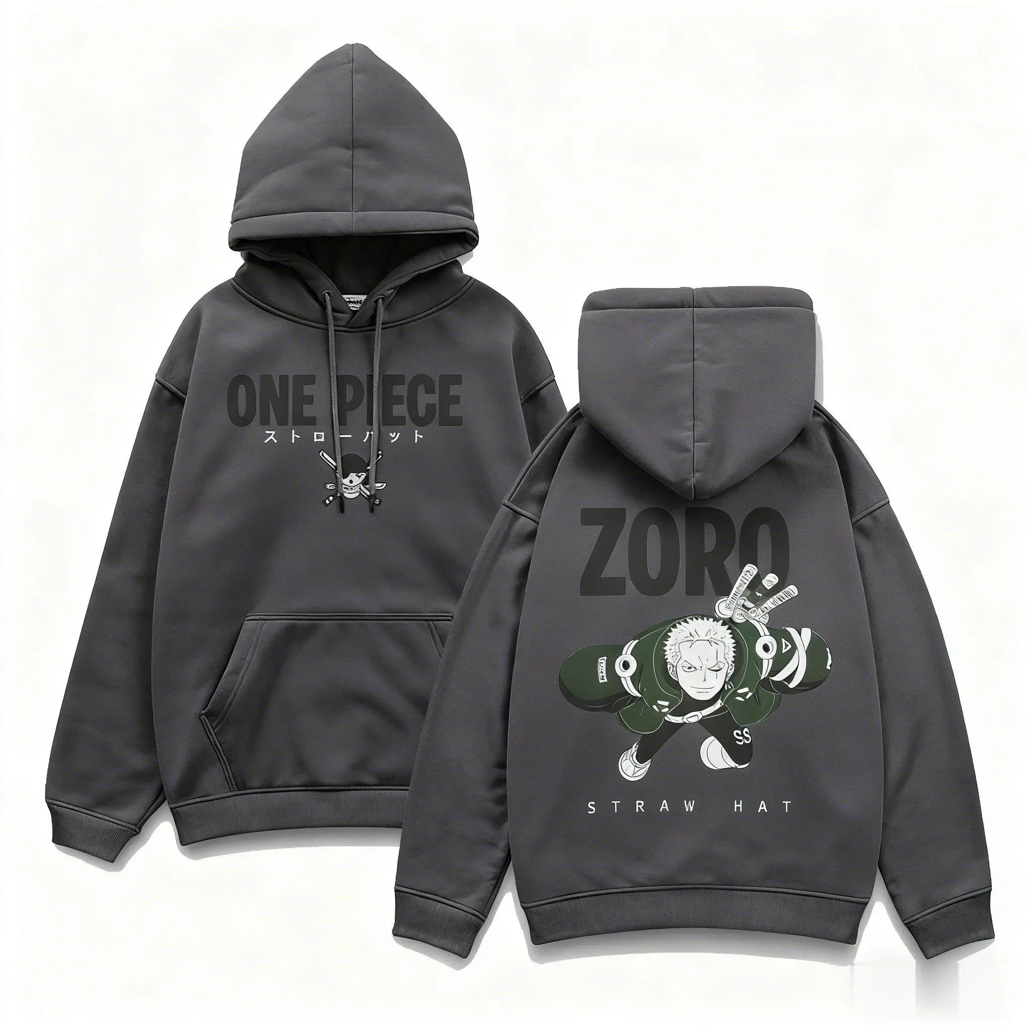 قطعة واحدة زورو أنيمي هوديي البلوز الرجال النساء المتضخم الشارع الشهير تأثيري عادية 2026 بلوفر شتوي جرافيك طباعة سترة