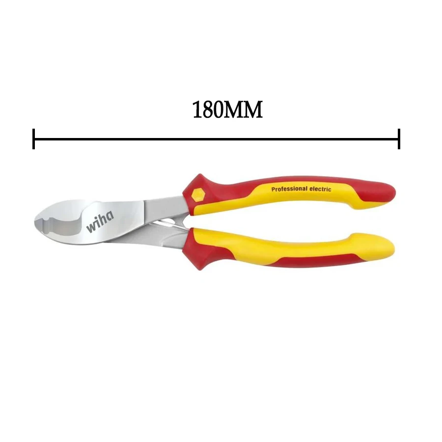 WIHA 43660 180mm 1000V VDE Insulated Cable Cutter with Switchable Opening Spring Professional Electrical Spring Plier Hand Tools