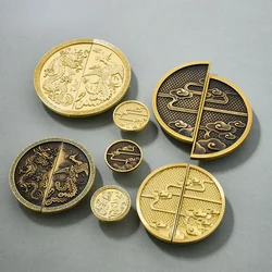 New Chinese Style Furniture Handles Brass Dragon and Phoenix Auspicious Clouds Pattern Handles for Wardrobe and Drawer