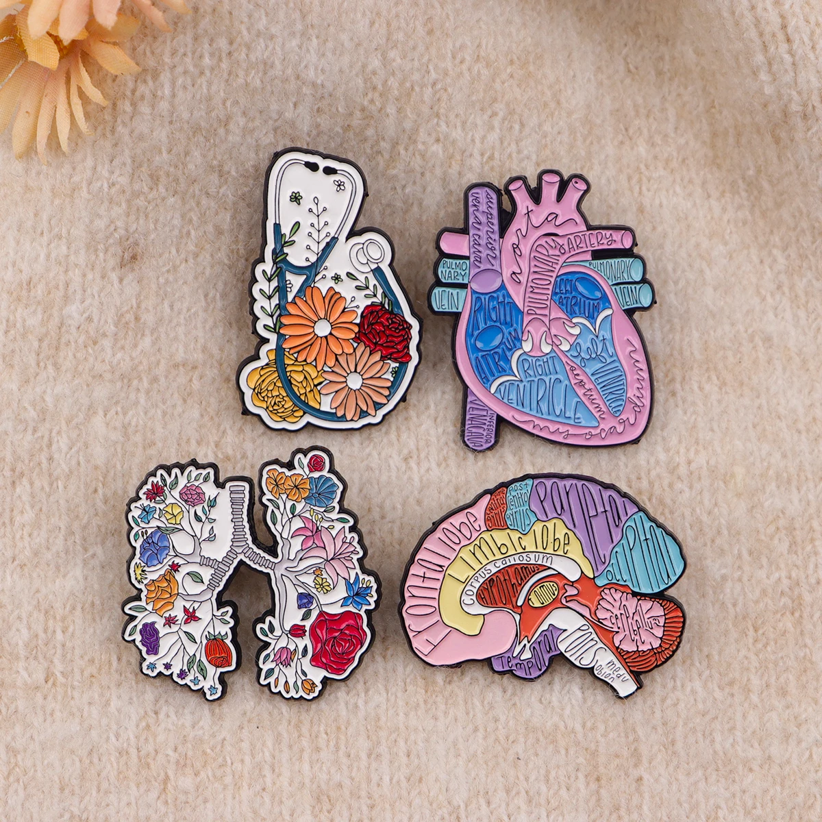 Human Organs Brain Heart Lungs Enamel Pin Brooch Pins Lapel Pins Badge on Backpack Clothes Accessories Fashion Jewelry Kid Gifts image 6