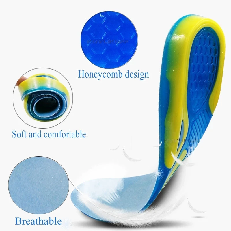 Silicone Non-Slip Gel Soft Sport Shoe Insoles Massaging Insole Orthopedic Foot Care For Feet Shoes Sole Shock Absorption Pads image 3