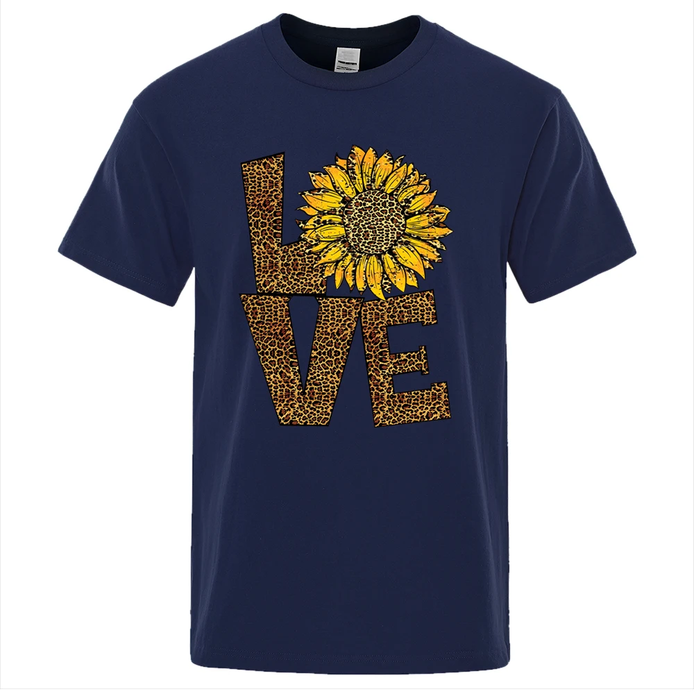 Sun Flower Representing Love Prints Men T-shirts Breathable Vintage Clothing Loose Cool T Shirt Mens Crewneck S-XXXL T Shirts