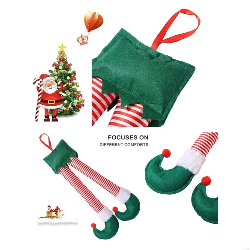 45BE Elf / Santa Legs Christmas Party Tree Pendant Accessory Decor for All Car