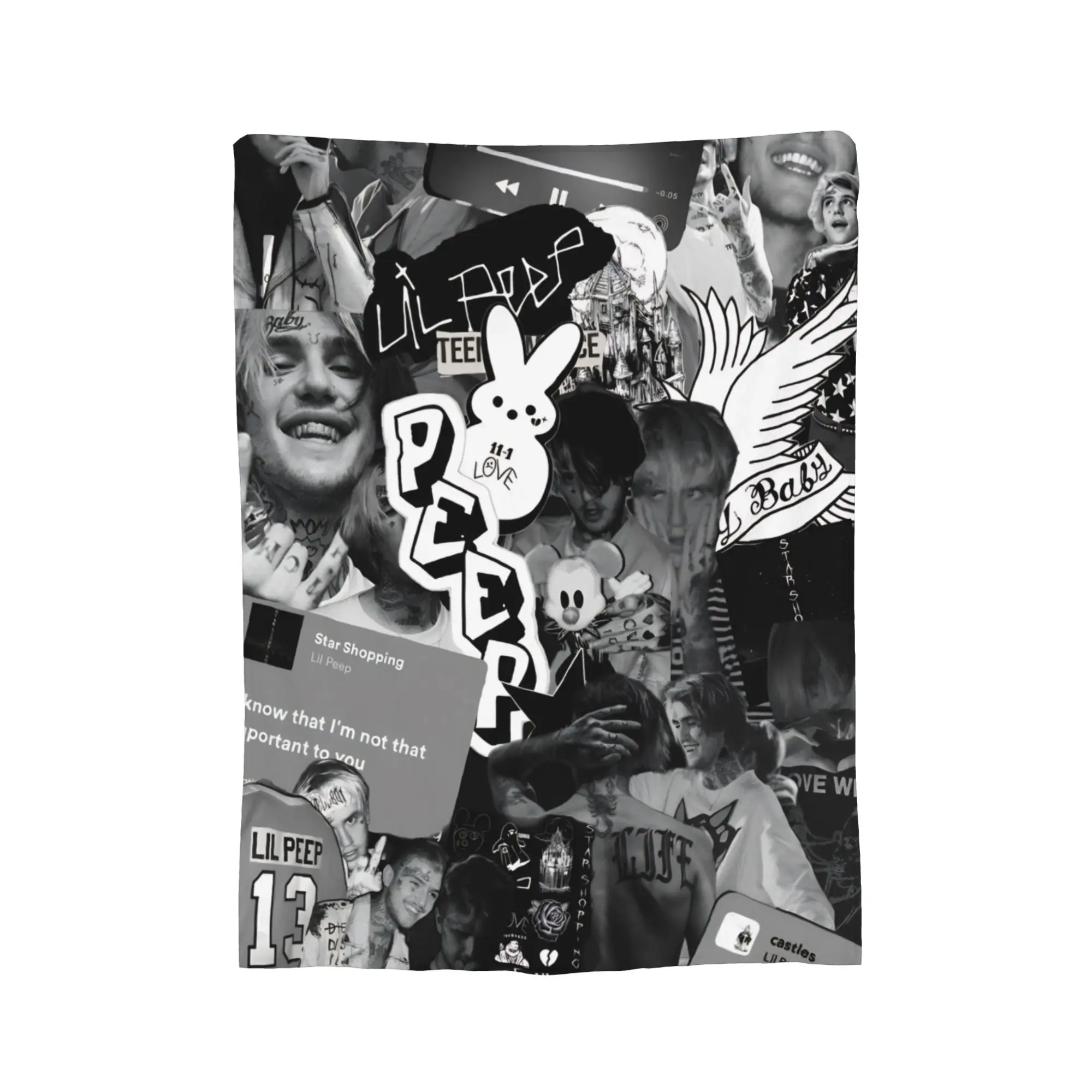 Customize Lil Peep Cool Rapper Blanket Super Soft Warm  Throw Blankets for Couch 50x60 Inch Multiple Sizes Quilt