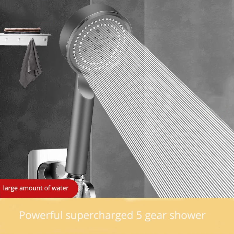 High Pressure Shower Head 5 Mode Adjustable Shower Multifunction Large Water Spray Nozzle Massage Shower Bathroom Accessories