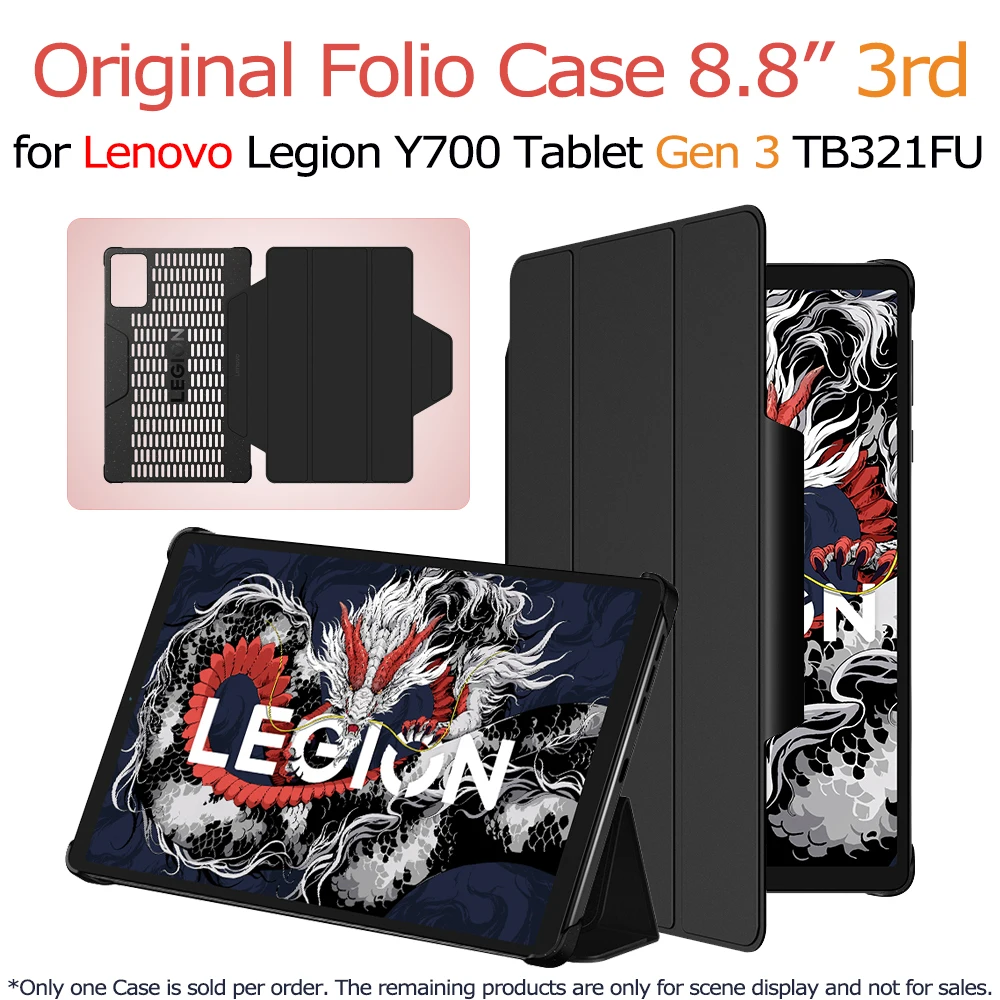حافظة فوليو أصلية 8.8 بوصة 3rd لجهاز Lenovo Legion Y700 Tablet Gen3 TB321FU واقية تبديد الحرارة مغناطيسية قابلة للفصل