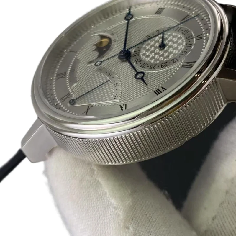 ساعة ميكانيكية أوتوماتيكية لمرحلة القمر للرجال بتقويم طاقة حركية متعدد الوظائف محليًا لحركة مستقر 2824 #4