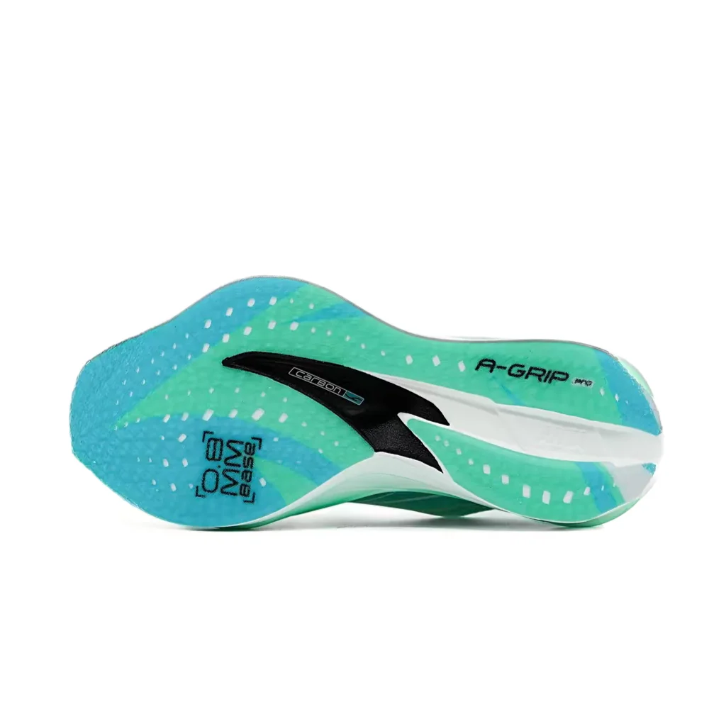 Anta C202 6.0 PRO: Comfortable, stylish, and versatile men's low-top carbon-fiber running shoes, White/Green/Blue 112515576-4