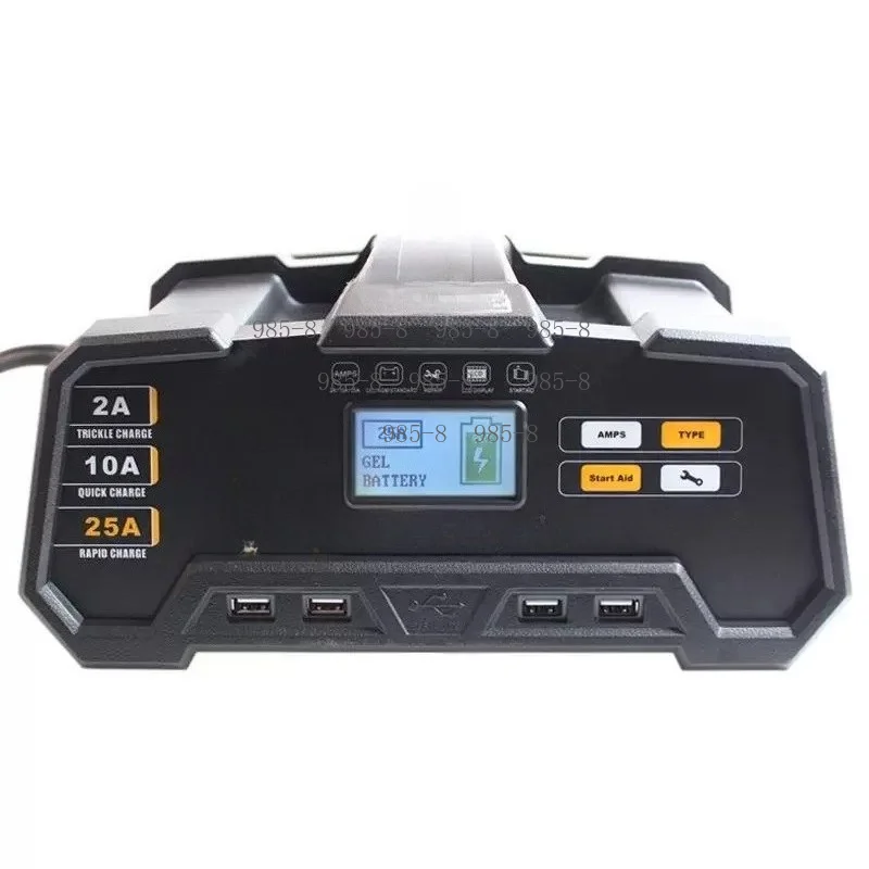 8-Stage Smart Battery Charger with LCD Screen, 4A/13A/26A Current Options for 6V/12V/24V AGM, Lead-Acid and Lithium Batteries