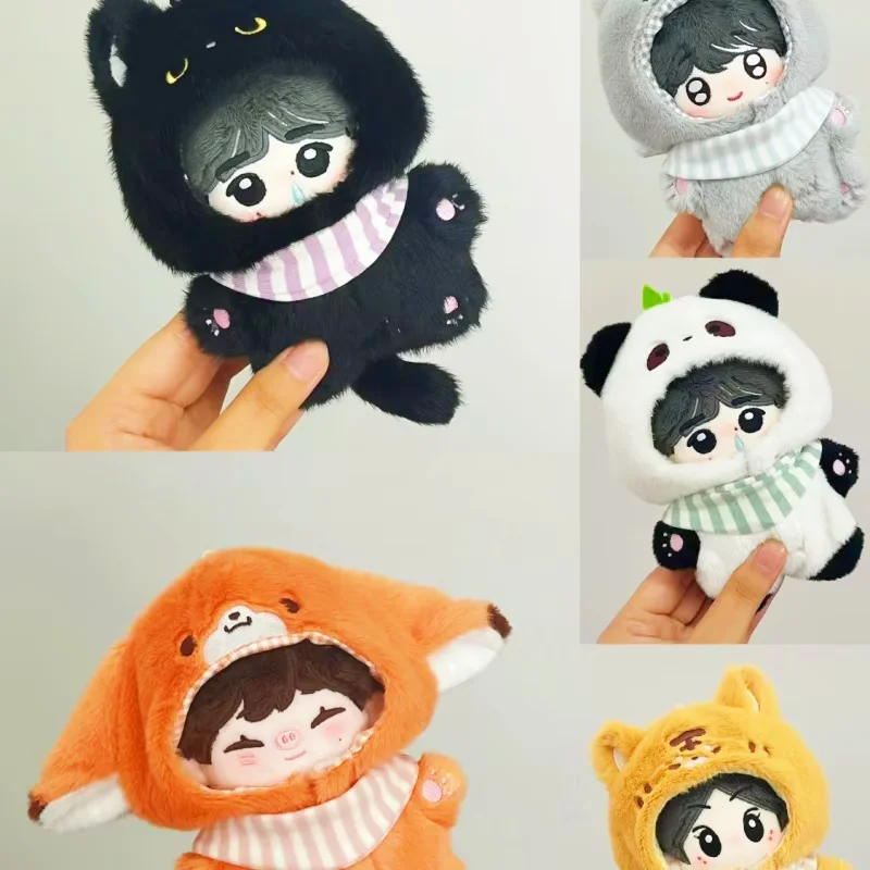 

Милый плюшевый комбинезон с животными, 10 см, маленький тигр, лиса, дизайн, хлопковая кукла, одежда, небольшой подарок, игрушечная фигурка для любителей анимации
