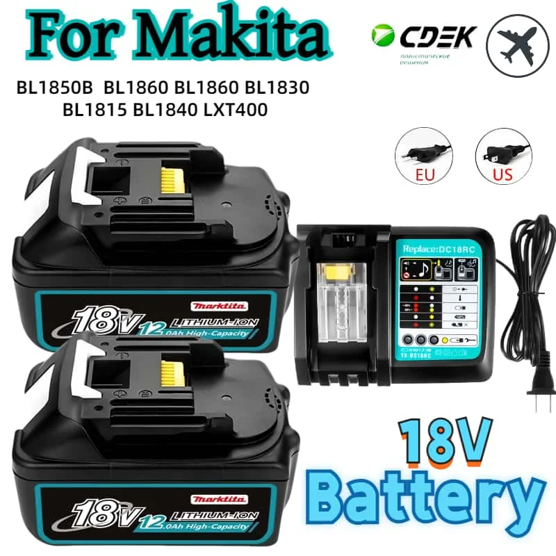 

2025 for Makita BL1860 BL1850B BL1850 BL1840 BL1830 Screwdriver Battery & Charger18v Replacement Power Tool Batteries for MAKITA