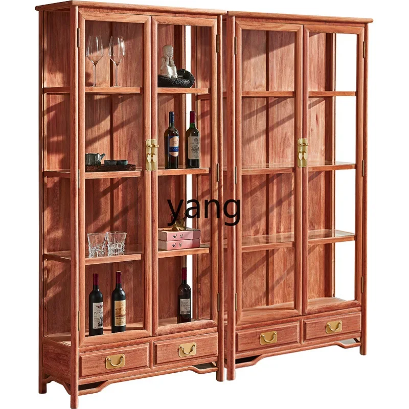 

LMM new Chinese wine cabinet furniture rosewood living room home glass display cabinet