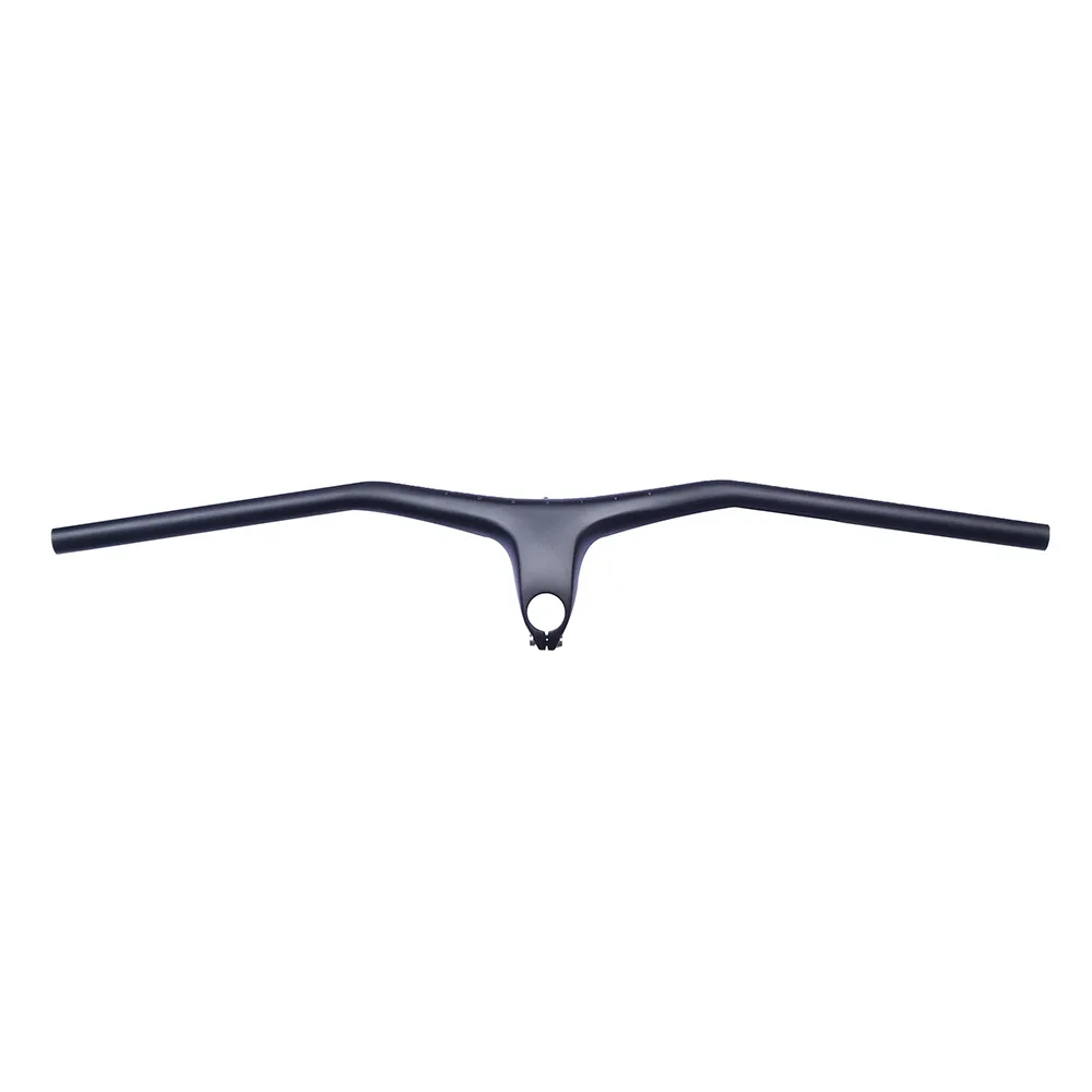 Integrated Carbon MTB Handlebar 28.6mm, 17 Degree Bicycle Handlebar and Stem 260g, Mountain Bike Carbon Fiber Riser Bar